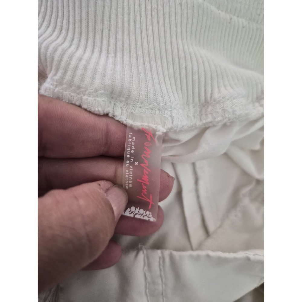 Free People Mesmerize Me Solid Cargo Pants White Cotton Blend Balloon Leg XS - Picture 7 of 7